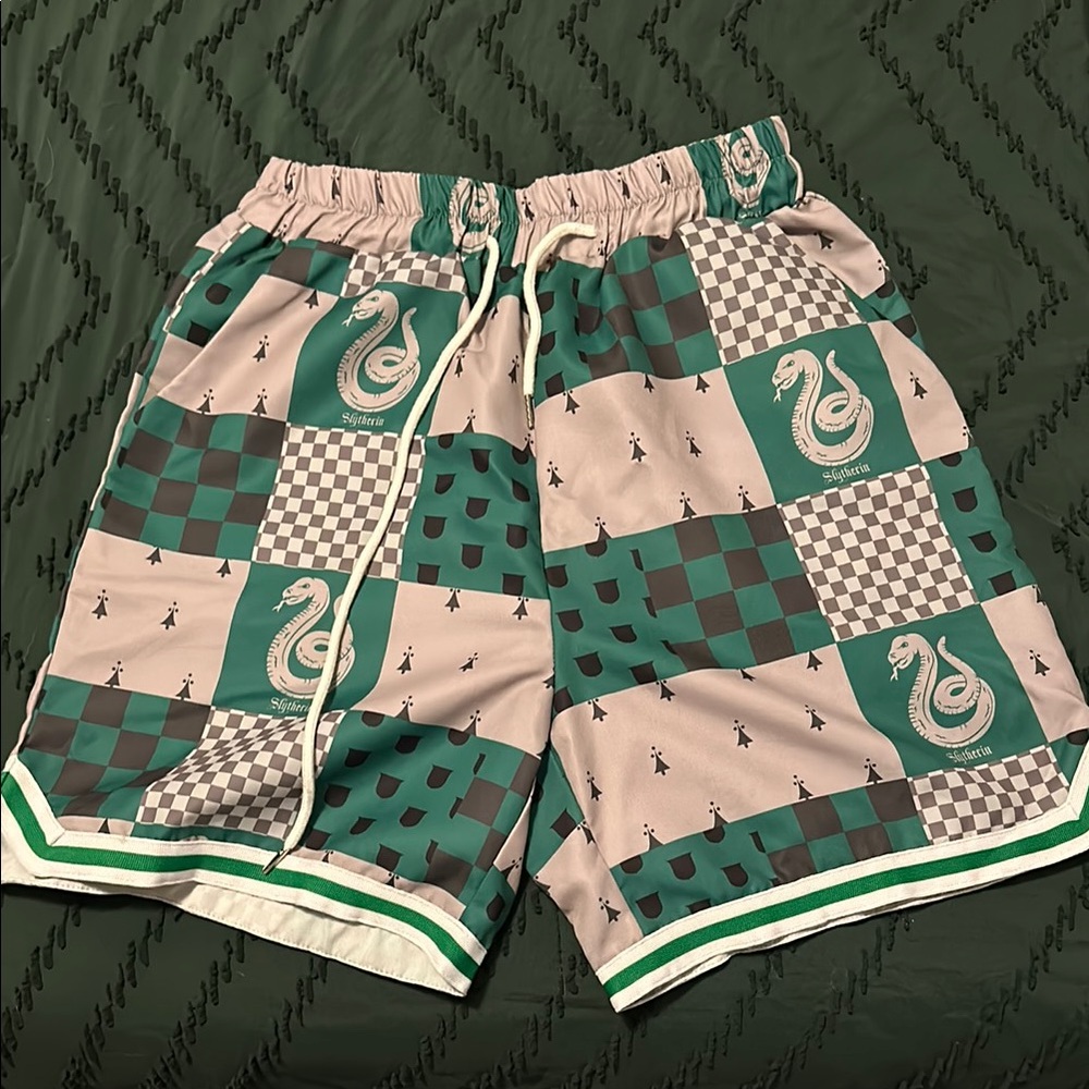 Harry Potter, Slytherin Stylish Green and Gray Men's Shorts